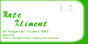 mate kliment business card